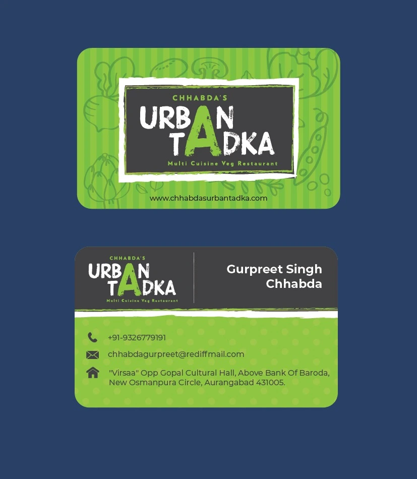 Urban Tadka Culinary Business Card